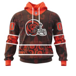 NFL Cleveland Browns Custom Name Number Native With Samoa Culture Pullover Hoodie