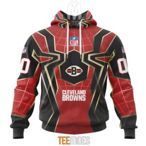 NFL Cleveland Browns Custom Name Number Spider Man Pullover Hoodie