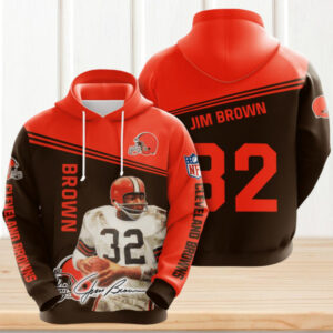 NFL Cleveland Browns Jim Brown Match Player Number Hoodie
