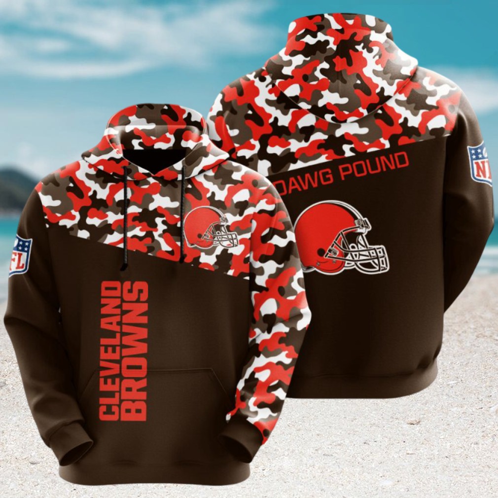 NFL Cleveland Browns Match Play Football Camo Hoodie NFL Cleveland Browns Match Play Football Camo Hoodie