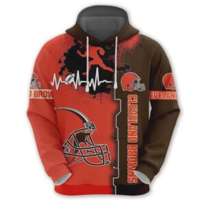 NFL Cleveland Browns Orange Pullover Hoodie1