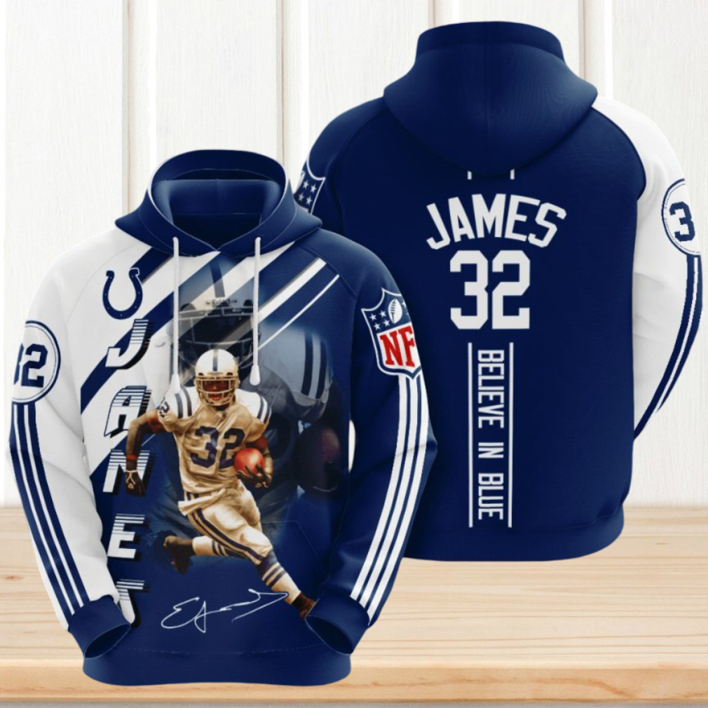 NFL Indianapolis Colts Edgerrin James Stripes Hoodie NFL Indianapolis Colts Edgerrin James Stripes Hoodie