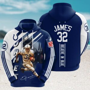 NFL Indianapolis Colts Edgerrin James Stripes Hoodie