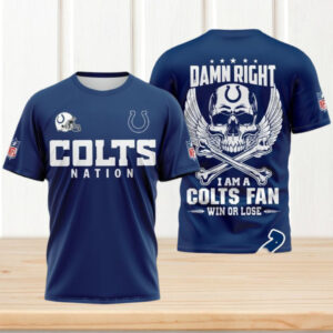 NFL Indianapolis Colts Mascot Colts Nation Damn Right Game Day NFL Football Jersey
