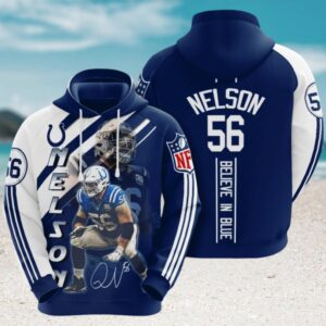 NFL Indianapolis Colts Quenton Nelson Stripes Hoodie