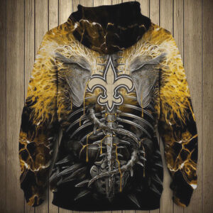 NFL New Orleans Saints Electric Skull Zip Up Hoodie