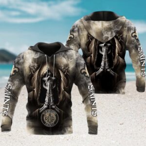 NFL New Orleans Saints Skull Fan Football Hoodie NFL New Orleans Saints Skull Fan Football Hoodie