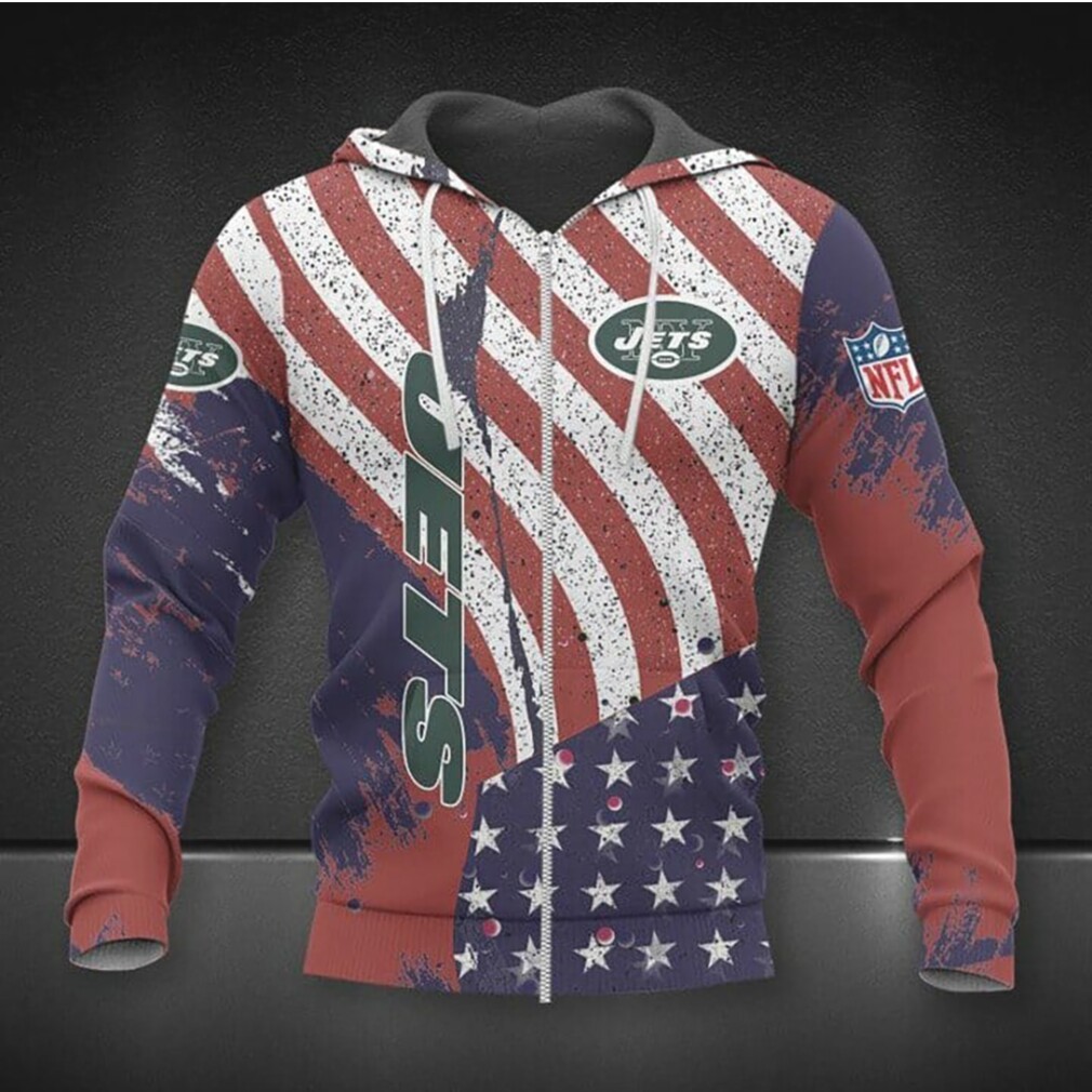 NFL New York Jets American Flag Zip Up Game Day Hoodie NFL New York Jets American Flag Zip Up Game Day Hoodie