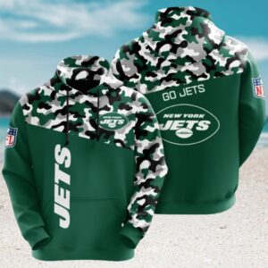 NFL New York Jets Camo Logo Football Hoodie NFL New York Jets Camo Logo Football Hoodie