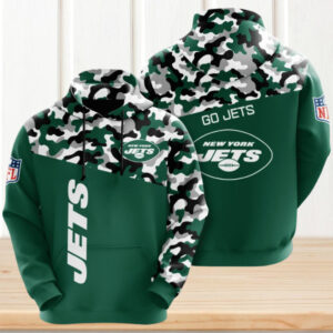NFL New York Jets Camo Logo Football Hoodie