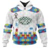 NFL New York Jets Custom Name Number Autism Awareness Game Hoodie NFL New York Jets Custom Name Number Autism Awareness Game Hoodie