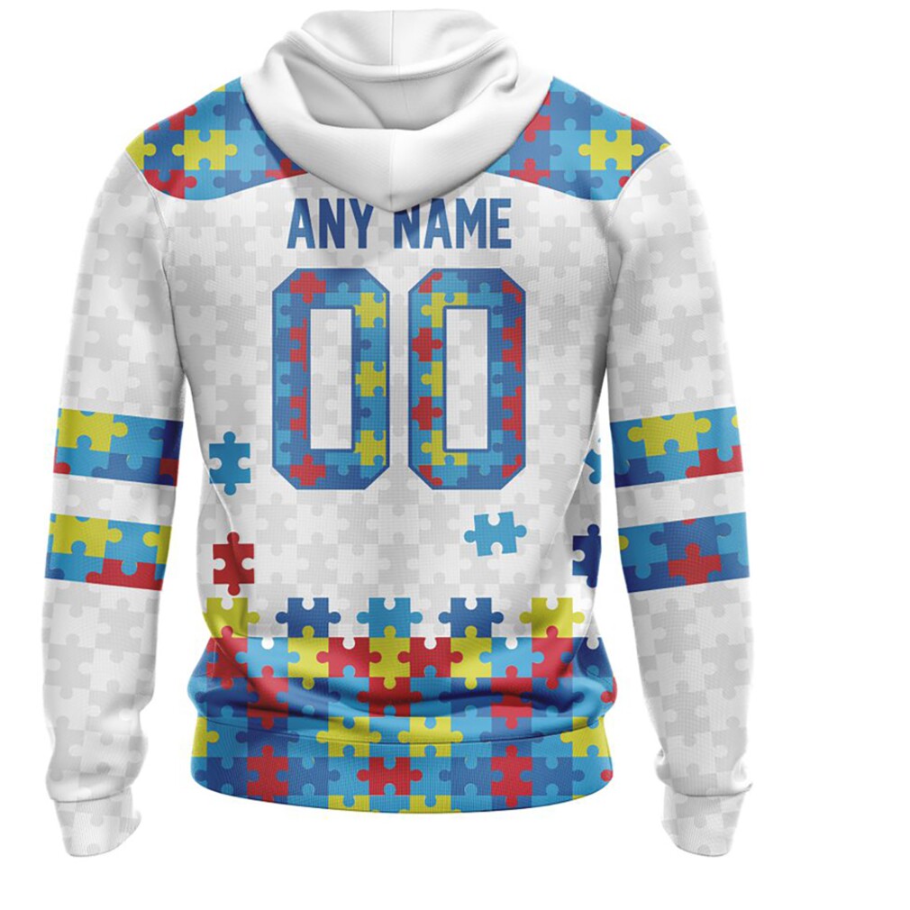 NFL New York Jets Custom Name Number Autism Awareness Fan Hoodie NFL New York Jets Custom Name Number Autism Awareness Fan Hoodie