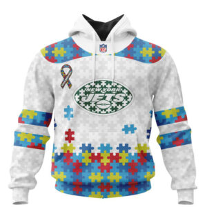 NFL New York Jets Custom Name Number Autism Awareness Fan Hoodie