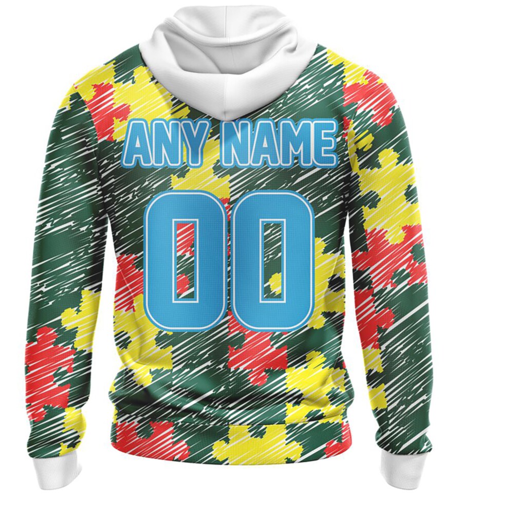 NFL New York Jets Custom Name Number Puzzle Autism Awareness Hoodie NFL New York Jets Custom Name Number Puzzle Autism Awareness Hoodie