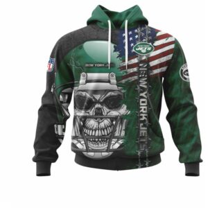 NFL New York Jets Green Black Skull Hoodie NFL New York Jets Green Black Skull Hoodie