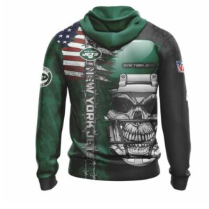 NFL New York Jets Green Black Skull Hoodie