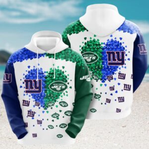 NFL New York Jets New York Giants Heart Game Day Hoodie NFL New York Jets New York Giants Heart Game Day Hoodie