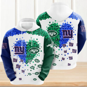 NFL New York Jets New York Giants Heart Game Day Hoodie