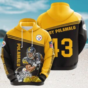 NFL Pittsburgh Steelers Troy Polamalu USA 3D NFL Hoodie NFL Pittsburgh Steelers Troy Polamalu USA 3D NFL Hoodie