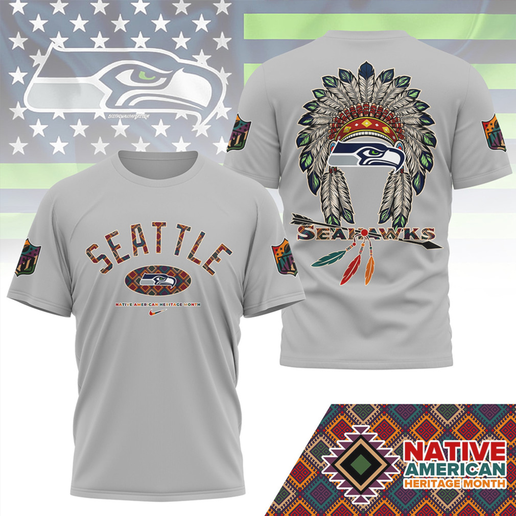 Native American Heritage Month Seattle Seahawks Tribal Headdress Graphic Cultural Pride Shirt Native American Heritage Month Seattle Seahawks Tribal Headdress Graphic Cultural Pride Shirt
