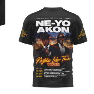 Ne Yo Akon Nights Like This Tour 2026 R&B Concert Graphic T Shirt Shirt