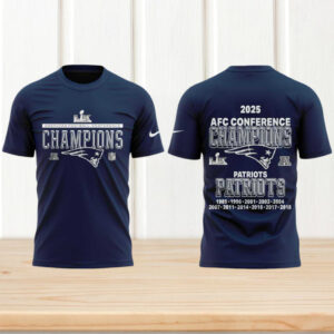 New England Patriots 2025 AFC Conference Champions Super Bowl LIX Navy Fan tshirt