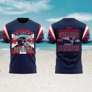 New England Patriots 2025 AFC Conference Champions Super Bowl LIX Navy tshirt New England Patriots 2025 AFC Conference Champions Super Bowl LIX Navy tshirt