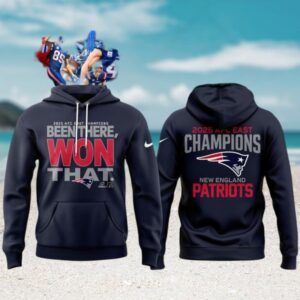 New England Patriots 2025 AFC East Champions Been There Won That Navy Pullover Hoodie