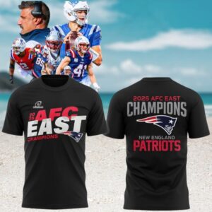 New England Patriots 2025 AFC East Champions Official Postseason T Shirt