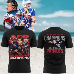 New England Patriots 2025 AFC East Champions Team Photo Collage Football T Shirt