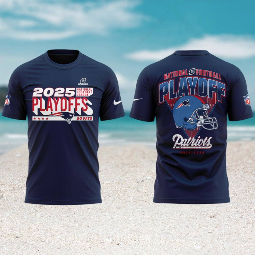 New England Patriots 2025 NFL Playoffs Go Pats Navy Blue Performance tshirt New England Patriots 2025 NFL Playoffs Go Pats Navy Blue Performance tshirt