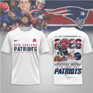 New England Patriots 2026 AFC Champions Victory Graphic Tee