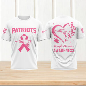 New England Patriots Breast Cancer Awareness Month October Pink Ribbon White T Shirt New England Patriots Breast Cancer Awareness Month October Pink Ribbon White T Shirt