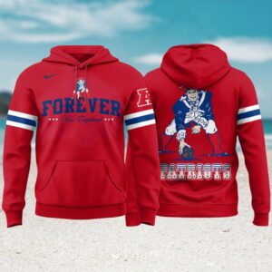 New England Patriots Forever Red Pullover Retro Pat Patriot Throwback Game Day Hoodie