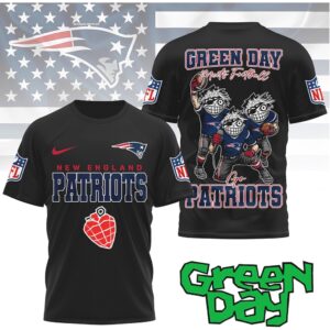 New England Patriots “Green Day Meets Football” Music Fan Tee