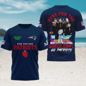 New England Patriots Green Day Super Bowl LX T Shirt NFL Rock Band Fan Apparel T Shirt New England Patriots Green Day Super Bowl LX T Shirt NFL Rock Band Fan Apparel T Shirt