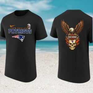 New England Patriots Harley Davidson Eagle Skull Fire T Shirt Fan Apparel New England Patriots Harley Davidson Eagle Skull Fire T Shirt Fan Apparel