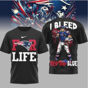 New England Patriots I Bleed Red and Blue 2026 Nfl Game Day T Shirt