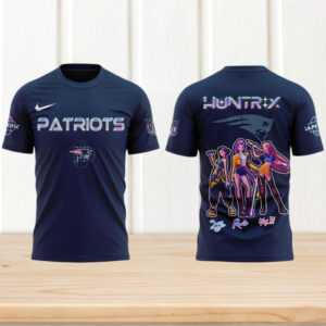 New England Patriots K Pop Demon Hunters Huntrix Collaboration Navy Blue Fan Shirt