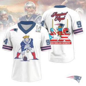 New England Patriots Official Benito Bowl V neck Baseball Jersey New England Patriots Official Benito Bowl V neck Baseball Jersey