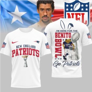 New England Patriots Official NFL Benito Bowl 3D Shirt