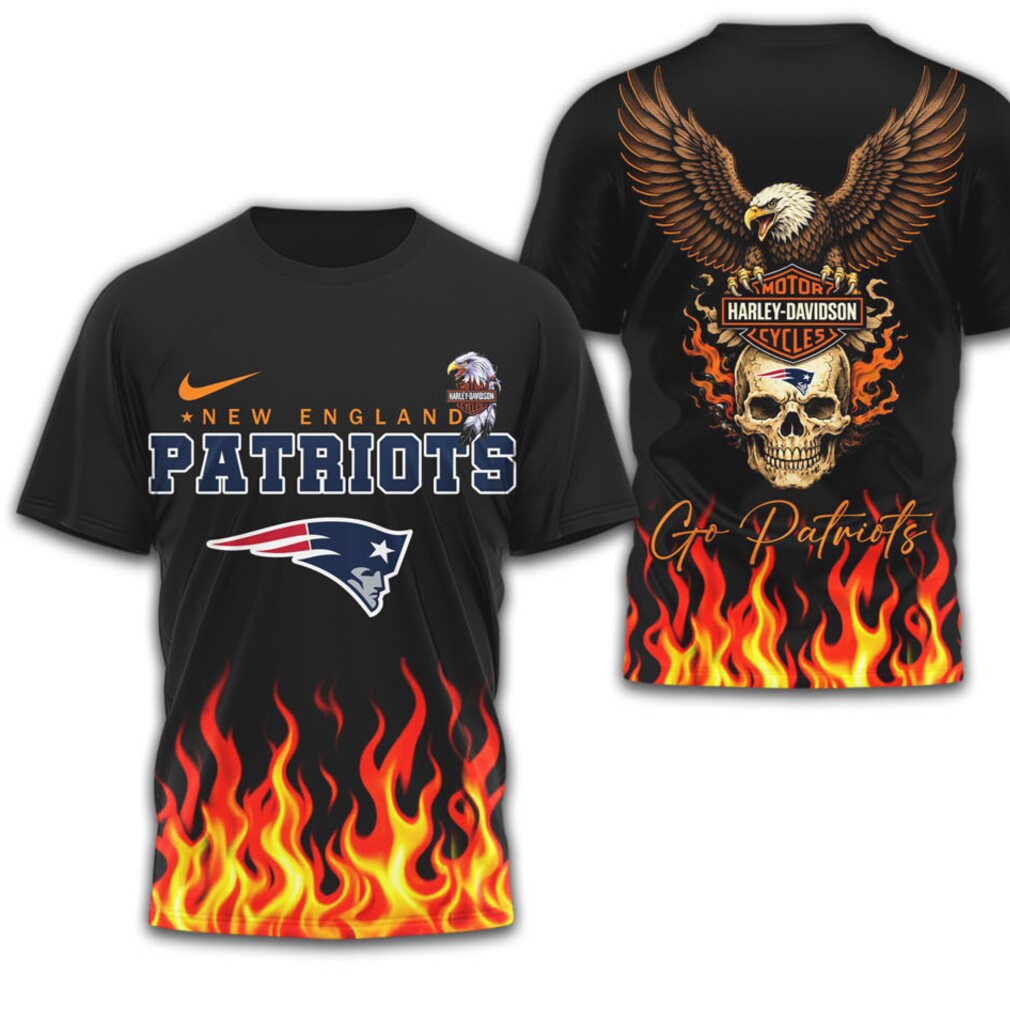 New England Patriots Official NFL Eagle Harley Davidson 3D Shirt New England Patriots Official NFL Eagle Harley Davidson 3D Shirt