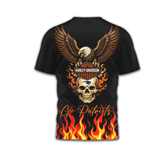 New England Patriots Official NFL Eagle Harley Davidson 3D Shirt