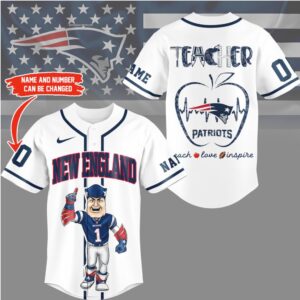 New England Patriots Official NFL Teacher Appreciation Month Jersey Shirt