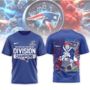 New England Patriots Official NFL Wild Card Weekend 3D Shirt