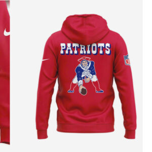 New England Patriots Pat Patriot Throwback Logo Red Vintage Style Hoodie New England Patriots Pat Patriot Throwback Logo Red Vintage Style Hoodie