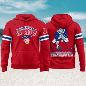 New England Patriots Retro Pat Patriot Throwback Red Game Day Hoodie