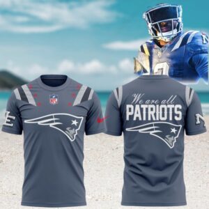 New England Patriots Storm Blue Rugged Weathered Coastline Series Performance Fan T Shirt