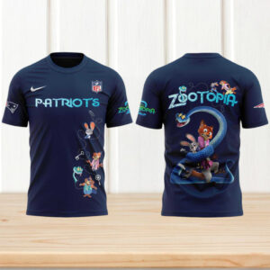 New England Patriots Zootopia Movie Character Crossover Blue NFL Fan T Shirt