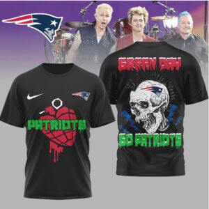 New England Patriots x Green Day Punk Skull Mohawk Fan Tee